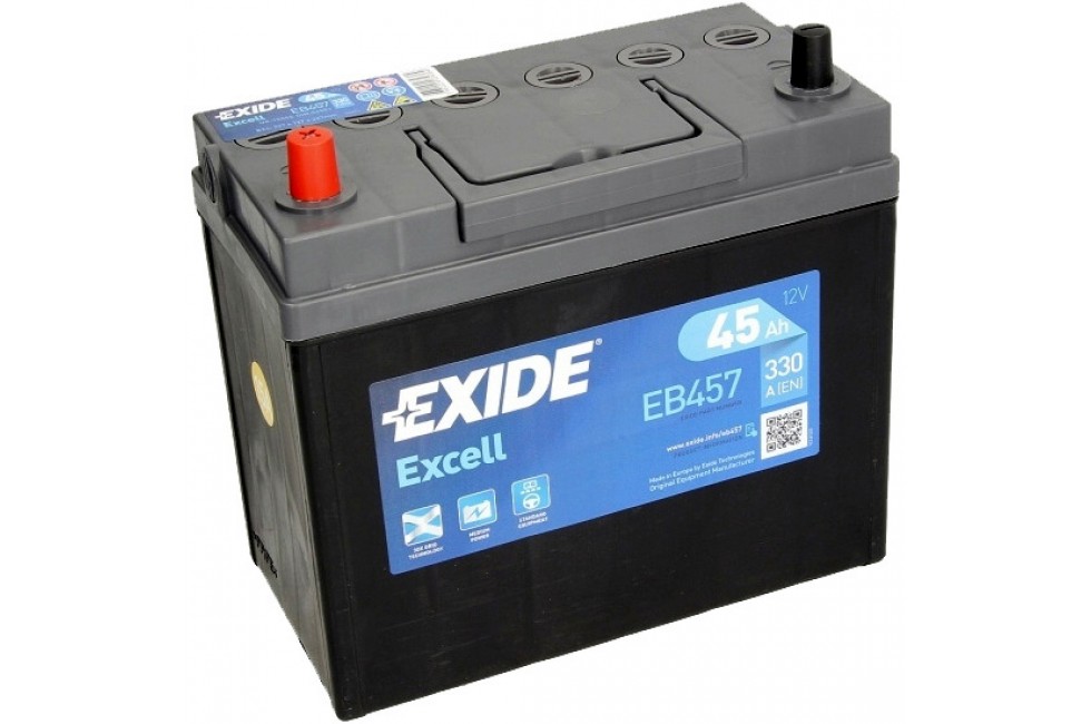 Аккумулятор Exide Excell EB457 (45 A/h), 330A L+